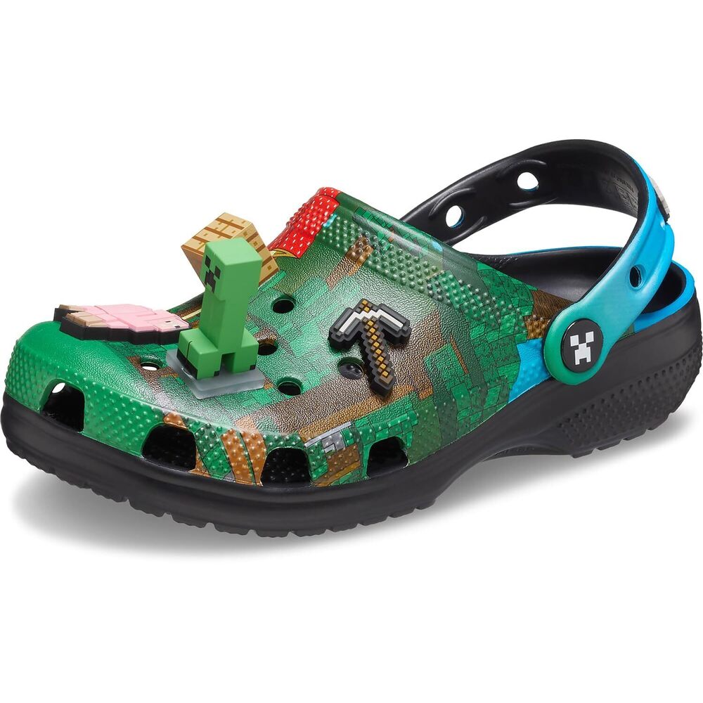 Crocs Unisex-Child Classic Minecraft Clogs, Multi, 5 Big Kid